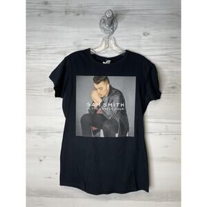 Sam Smith Shirt Womens Large Black In The Lonely Hour US Tour 2014 Graphic‎ Tee